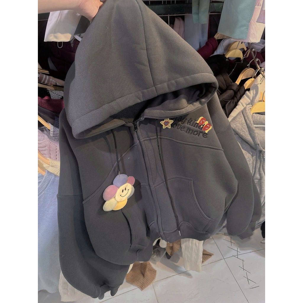 [ Rẻ Vô Địch ] Áo Khoác Nỉ Nam Nữ Form Rộng unisex có khoá kéo phong cách -phongg3158