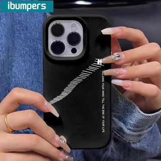 Ibumpers INS Đen Trắng Cặp Đôi Ốp lưng iPhone 17 Pro Max 16 15 14 Plus 13 12 11 Pro Max Silicon Mềm Chống Sốc Ốp Lưng