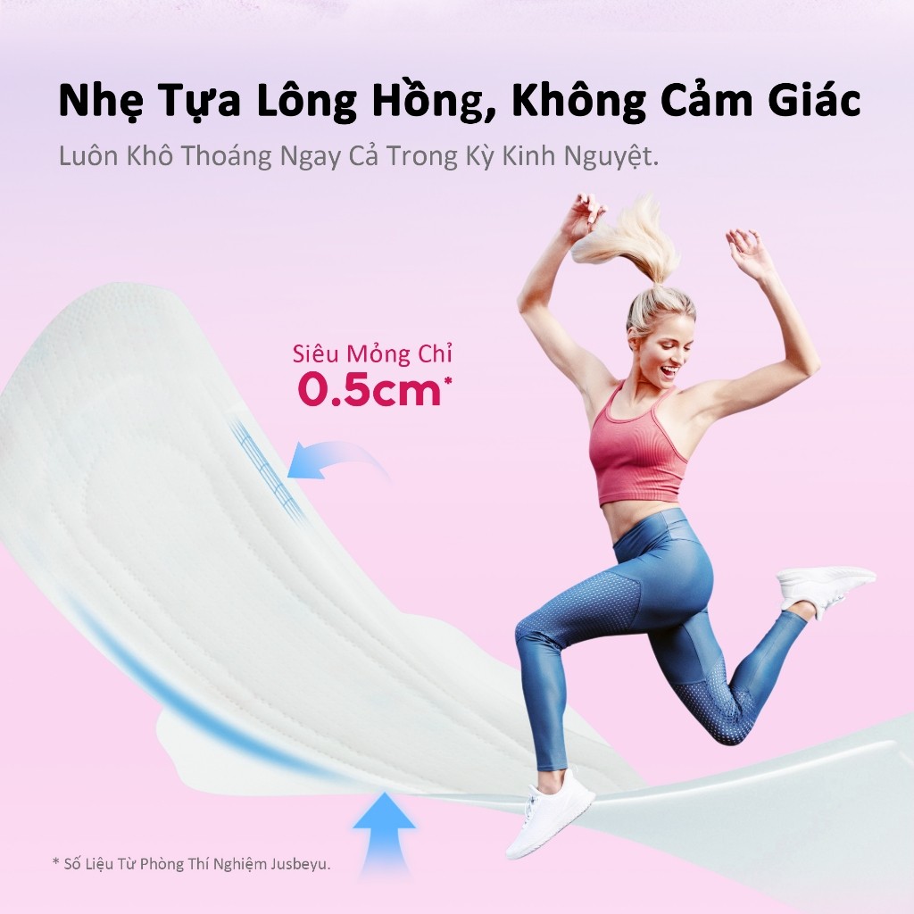 [Combo 6] Băng Vệ Sinh Jusbeyu Siêu Mềm Mỏng Ngày Và Đêm 245mm