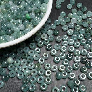 Ngọc Jadeite Tự Nhiên - Hạt Nước Xanh 6x3mm Lỗ 2mm - Dùng Để Làm Vòng Tay