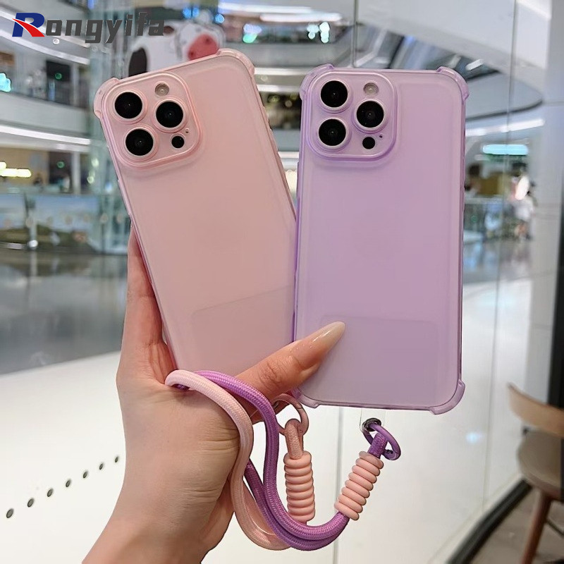 Ice Mist Frosted Casing Cho OnePlus 15 13 13R 13T ACE 6 5 Pro Ultra Racing Nord 5 N30 SE N20 5G 4G Ốp Điện Thoại Trong Suốt Dễ Thương Ốp Lưng Mềm Sang Trọng Có Dây Tay Ngắn