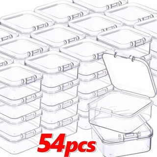 18 / 36 / 54 Hộp Bảo Quản Trang Sức Mini - Hộp Nhựa Trong Suốt Vuông - Hộp Bao Bì Bền PP Chống Bụi