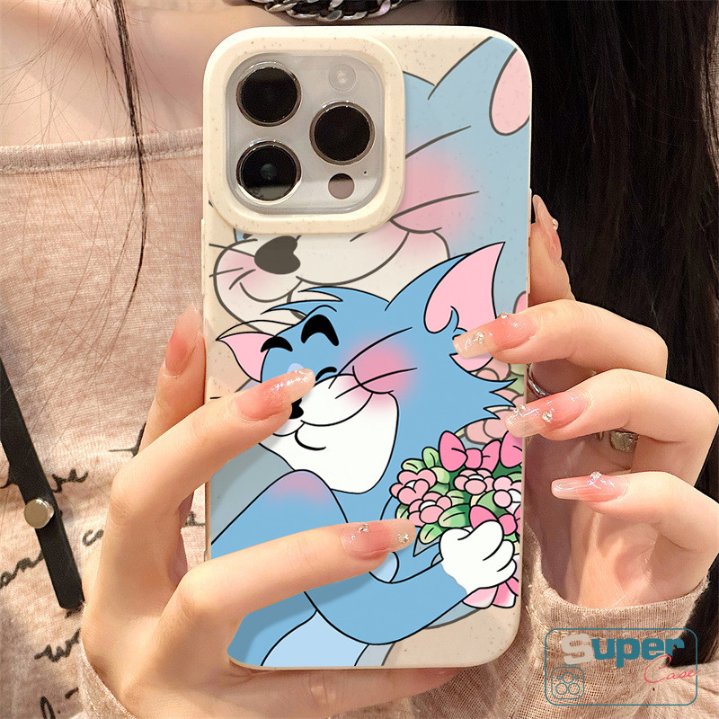 Ốp Lưng Tương Thích Cho IPhone 16 11 15 13 17 14 12 Pro Max Air XR X XS Max 14 15 6 6s 16 8 Plus SE 2020 Cặp Đôi Mèo Dễ Thương Marie Flower Soft Cover