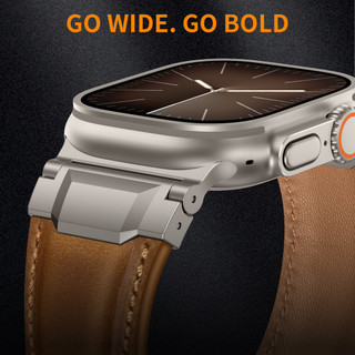 Dây da thật bọc thép cho Apple iwatch Ultra 11 / 10 / 9 / 8 / 7 / 6 / 5 / 4 / 3 / 2 / 1 / se dây đeo kim loại