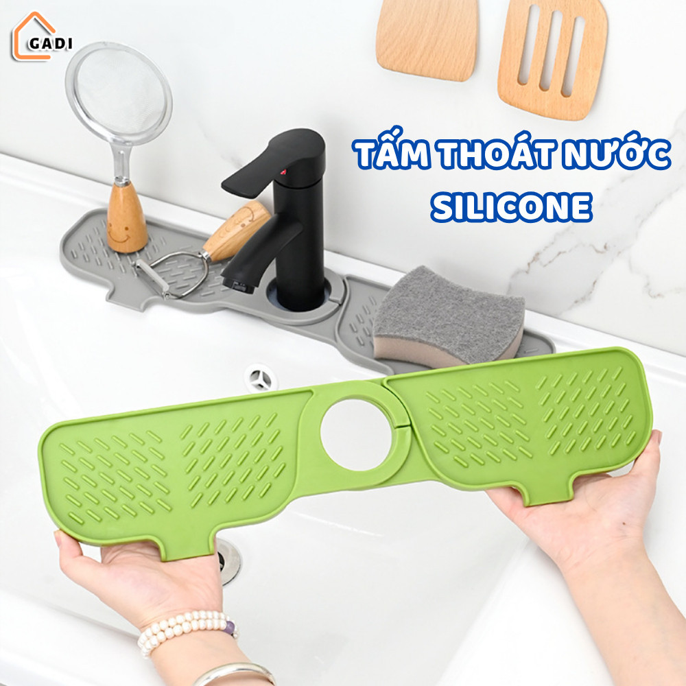 Tấm lót silicon thoát nước bồn rửa chén bát, Thảm silicon lót bồn rửa mặt lavabo chống đọng nước DINO