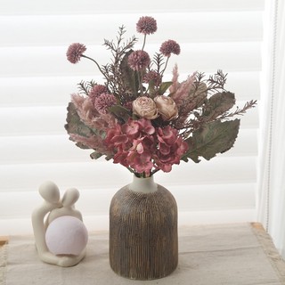 Hoa Giả Trang Trí Bó Hồng Cẩm Tú Cầu Cỏ Lau Vintage Decor Nhà Cửa Phòng Khách Chụp Ảnh Cao Cấp Phụ Kiện Quà Tặng Đám Cưới Sang Trọng Lụa Nhân Tạo Đẹp Hiện Đại Retro Bắc Âu Cắm Bình Để Bàn Nghệ Thuật 40cm Mùa Thu Thẩm Mỹ