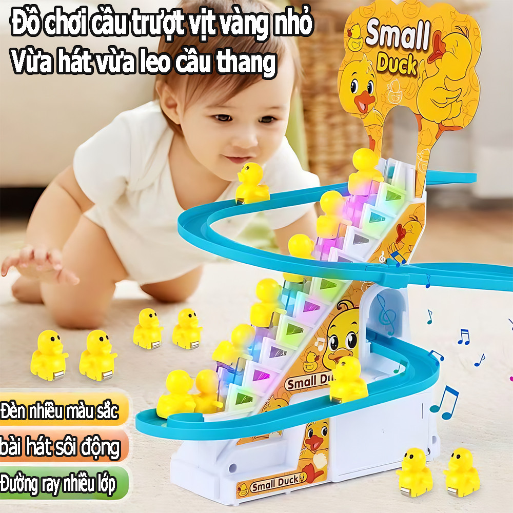 6-9 Chiếc Vịt Điện Leo Cầu Thang Đồ Chơi Có Ánh Sáng Và Âm Nhạc Vui Vẻ Cho Bé Tập Ngẩng Đầu