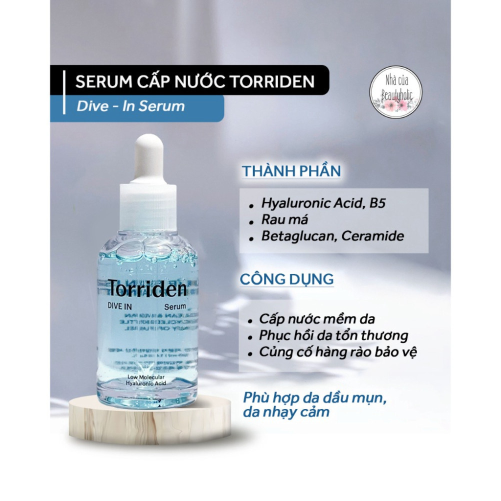 Serum Torriden DIVE IN Low Molecular Hyaluronic Acid 50ml - Cấp Ẩm Đa Tầng, Làm Dịu & Phục Hồi Da Nhạy Cảm