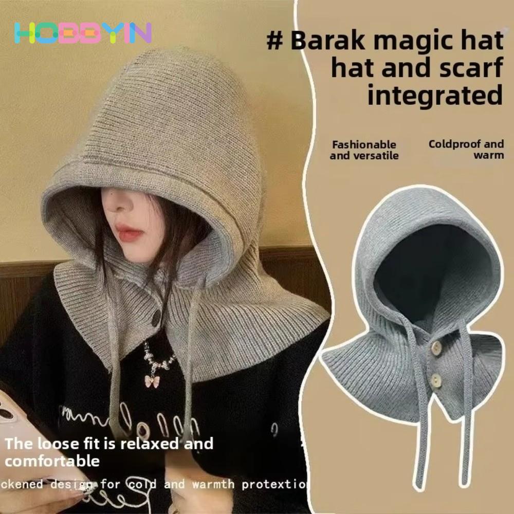 Bộ khăn quàng cổ và mũ dệt kim HOBBYIN - Giữ nhiệt, chống gió, ấm áp mùa đông