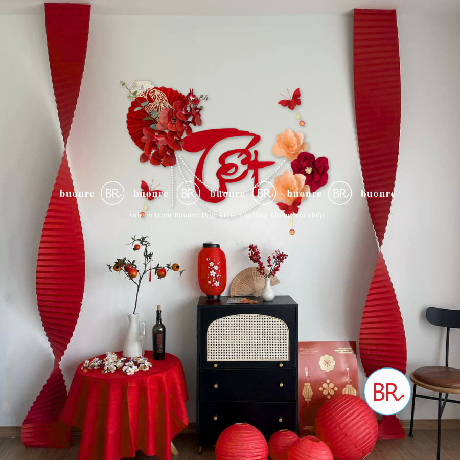 [Tặng băng dính]Set nguyên liệu trang trí Tết Phúc Lộc Vạn Niên,set decor nhà cửa,quán cà phê,lớp học đón Tết 2026 ANGI