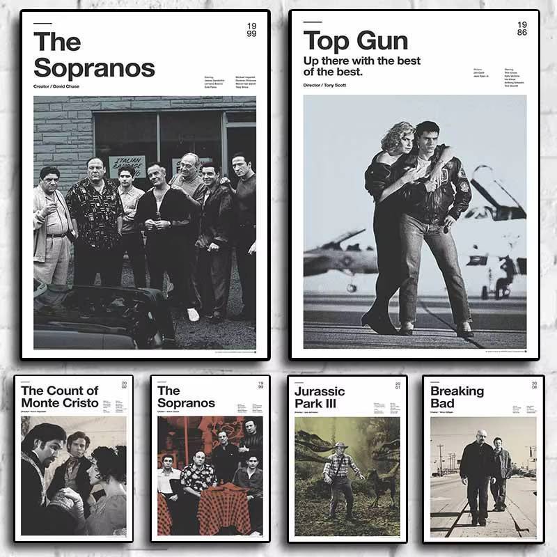 Phim Cổ Điển Truyền Hình Series Breaking Bad _ The Sopranos _ Top Gun Đơn Giản Hiện Đại Trang Trí Tường Nhà Tranh Canvas Poster
