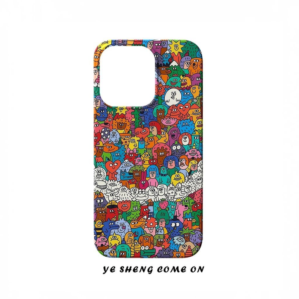 Ốp Điện Thoại Graffiti QYJS Màu Thích Hợp Cho IPhone 17 AIR 13 14 15 16 ProMax 11 12 PRO X XS XR XSMAX 7 8 plus 14 15 16 PLUS Phim Ốp Lưng Cứng EFNW Độc Đáo