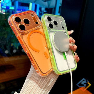 Ốp Điện Thoại Chống Sốc Túi Khí Cho IPhone 17 Pro Max 17Air 16E 11 12 13 14 15 16 Pro Max Plus Không Gian Mềm Ốp Lưng Từ Tính Trong Suốt