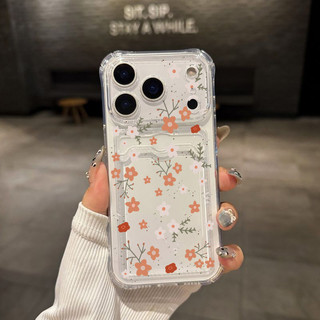Dễ Thương Màu Đỏ Trắng Hoa Cúc Cây Đựng Thẻ Ví Cho Xiaomi Redmi Note 14 13 12 Pro Plus 5G 4G 12S Ốp Lưng Mềm Hoạt Hình Silicon Chống Sốc TPU