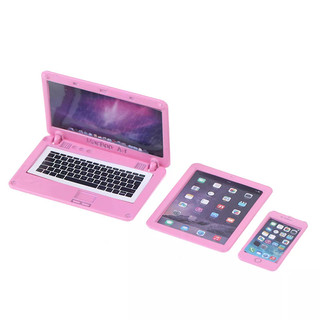 3 Cái / bộ 1: 6 Nhà Búp Bê Mô Phỏng Thu Nhỏ Laptop Điện Thoại Máy Tính Bảng Mô Hình Nhà Búp Bê Học Cảnh Trang Trí Đồ Chơi