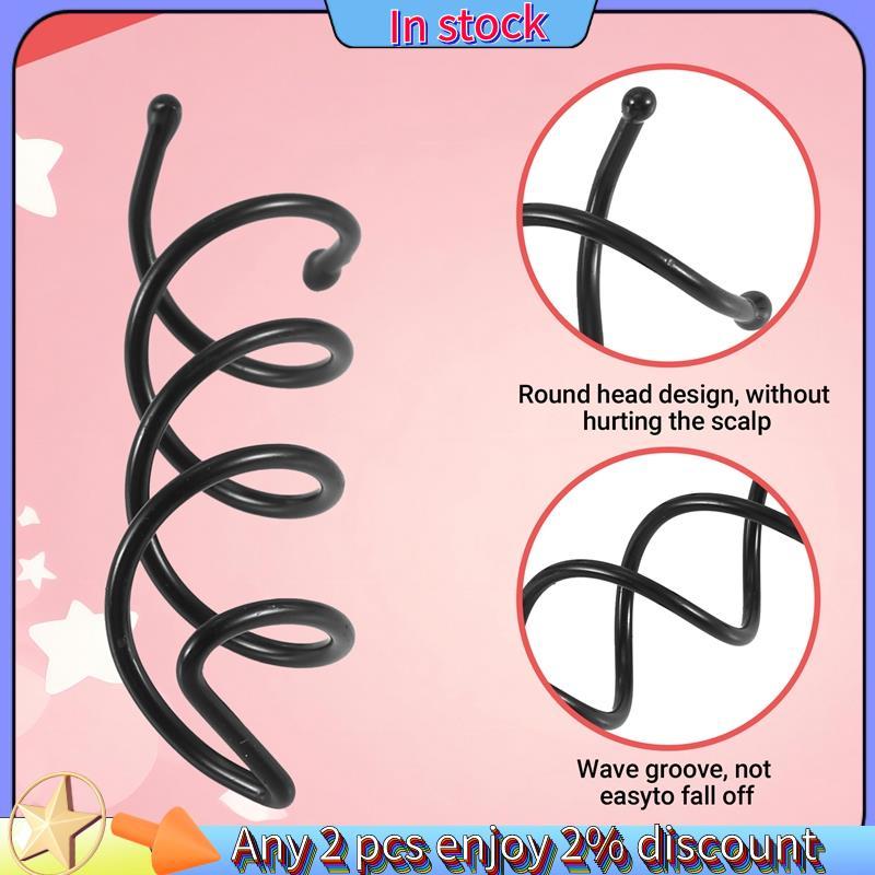 Còn hàng-10 chiếc 1 bộ Kẹp tóc xoắn ốc Xoắn Barrette (Đen)