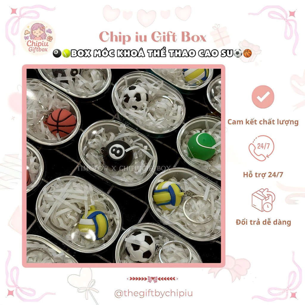 Box Quà Móc Khóa Thể thao Mini Móc Khóa Bóng Đá Bóng Rổ Bóng Chuyền Bi ...