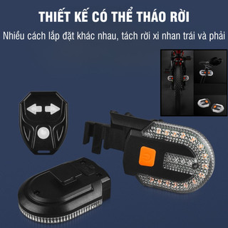 Đèn Xi Nhan Xe Đạp Có Thể Tách Rời Gắn Nhiều Vị Trí Đèn Hậu Xe Đạp Cảnh Báo An Toàn Điều Khiển Không Dây Chống Nước