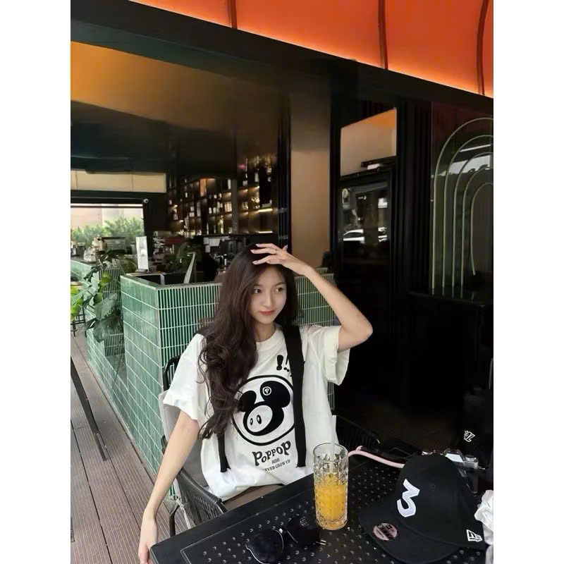 Áo Thun Nam Nữ PopPop In Hình Siêu Cute Vải Cotton 2 Chiều Form Rộng Tay Lỡ. Áo Phông Nữ PopPop -quanaao94