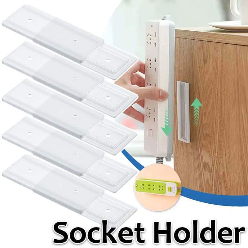 3 / 6 / 9 CÁI Bộ sắp xếp ổ cắm máy tính để bàn không đục lỗ / Giá treo tường Giá đỡ khuấy điện tự dính / Dụng cụ cố định phích cắm hàng