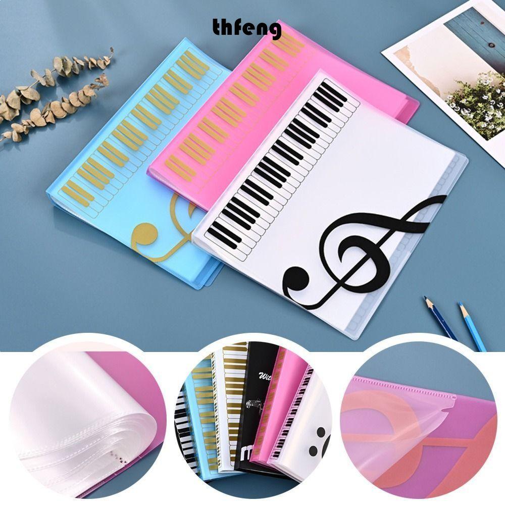 THFENG Guitar Sheet Thư mục sách nhạc, Sắp xếp lưu trữ 40 trang Bảng giấy Piano Thư mục, Bộ sắp xếp lưu trữ tài liệu A4 PP chất lượng cao