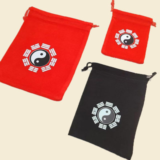 Túi Flannel màu đỏ Bagua Đồ dùng Đạo giáo Túi nhỏ Ví đựng tiền xu Túi đựng dụng cụ ma thuật nhỏ Túi đạo giáo Túi nhỏ màu đen 12.3