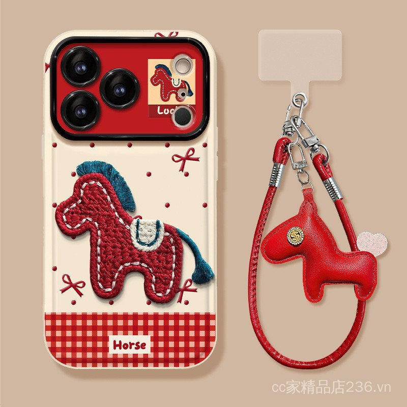Dây buộc Pony sang trọng Thích hợp cho 17 Vỏ điện thoại năm mới iphone15promax Dễ thương 16 Silicone 14 Nữ