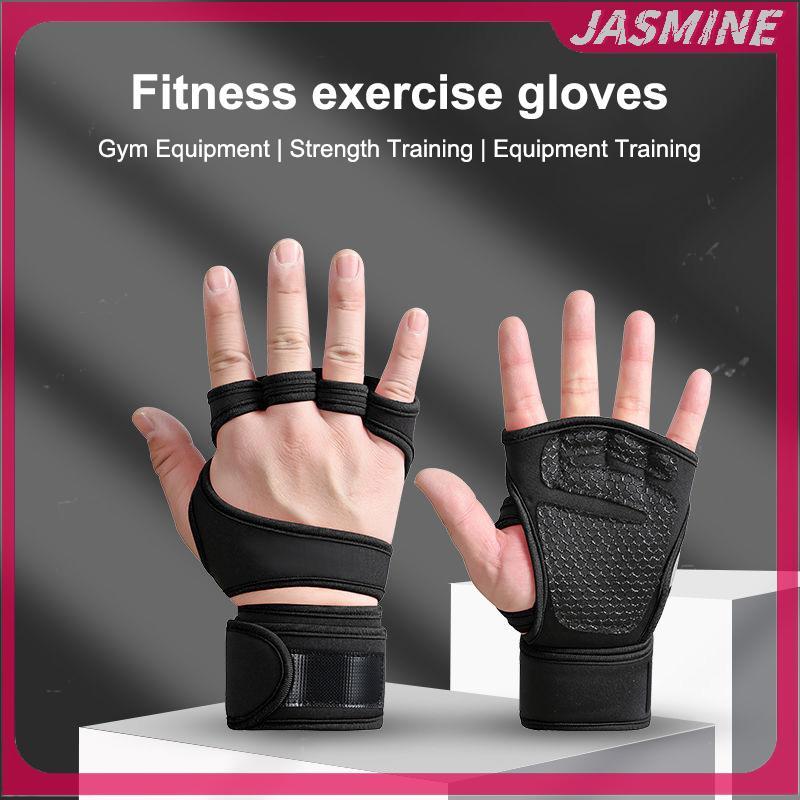 Găng tay tập cử tạ Jasmine bảo vệ lòng bàn tay và cổ tay, phù hợp cho nam nữ trong thể dục thể thao