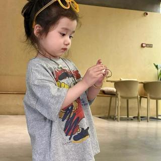 S198-M-[tomnaukid] Set áo thun cộc tay màu xám phối quần leggin beo cho bé gái size từ 9-40Kg