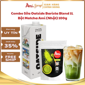 Combo Sữa Oatside Barista Blend 1L + Bột Matcha Ami (Nhật) 100, Nguyên Liệu Pha Matcha Latte Ngon