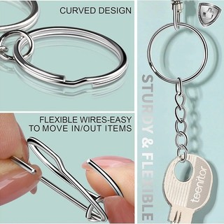 20 / 50 Chiếc Móc Khóa Trống Mạ Bạc - 25mm Split Keyfobs DIY Phụ Kiện