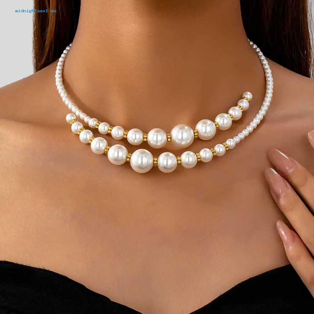 Vòng cổ choker ngọc trai giả, style retro thanh lịch - hoàn hảo cho tiệc cưới