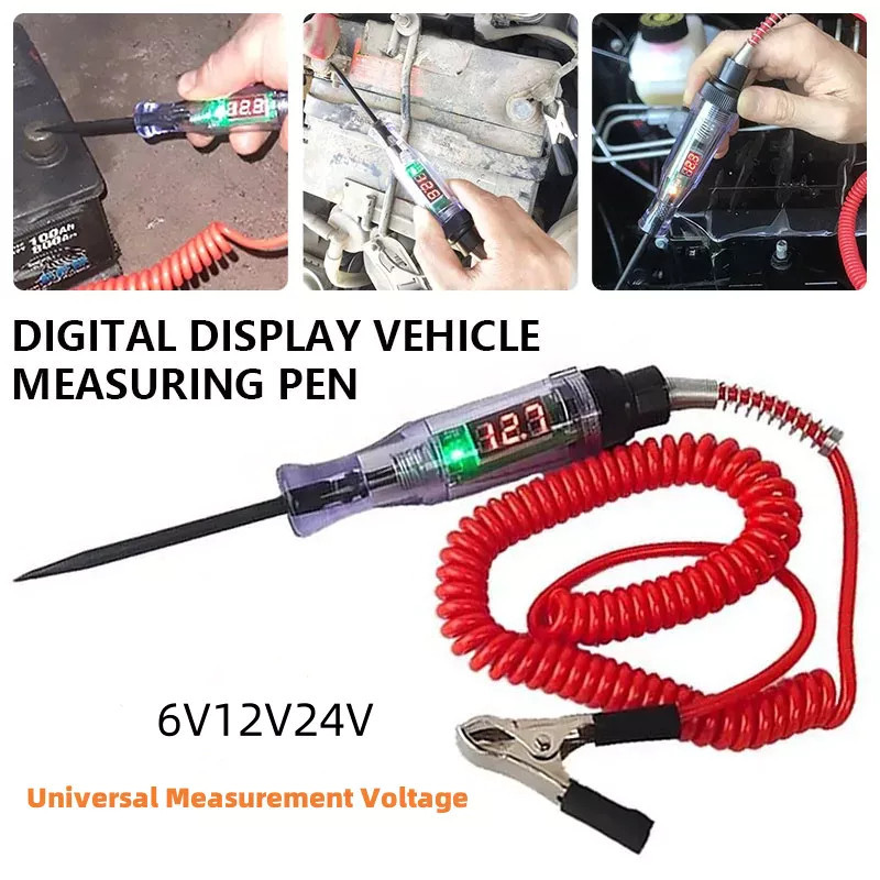 【24H】Bút Thử Điện Áp Xe Ô Tô DC 6V-120V Máy Kiểm Tra Mạch Điện Có Đèn Báo, Đầu Dò Kim Sắc Nhọn Siêu Bền