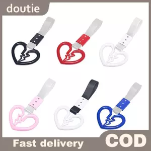 Doutie Dễ Thương Vỡ Hình Trái Tim Xe Chống Tĩnh Điện Dây Đeo Trang Trí Vòng Cảnh Báo Tàu Điện Ngầm Xe Buýt Tay Cầm Xe Phía Sau Trước Ốp Lưng Cảnh Báo Vòng VN