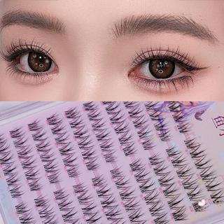Lông mi giả phân đoạn công chúa màu đen C-Curl 9-12mm Chiều dài hỗn hợp Nhìn tự nhiên để mặc tiệc hàng ngày