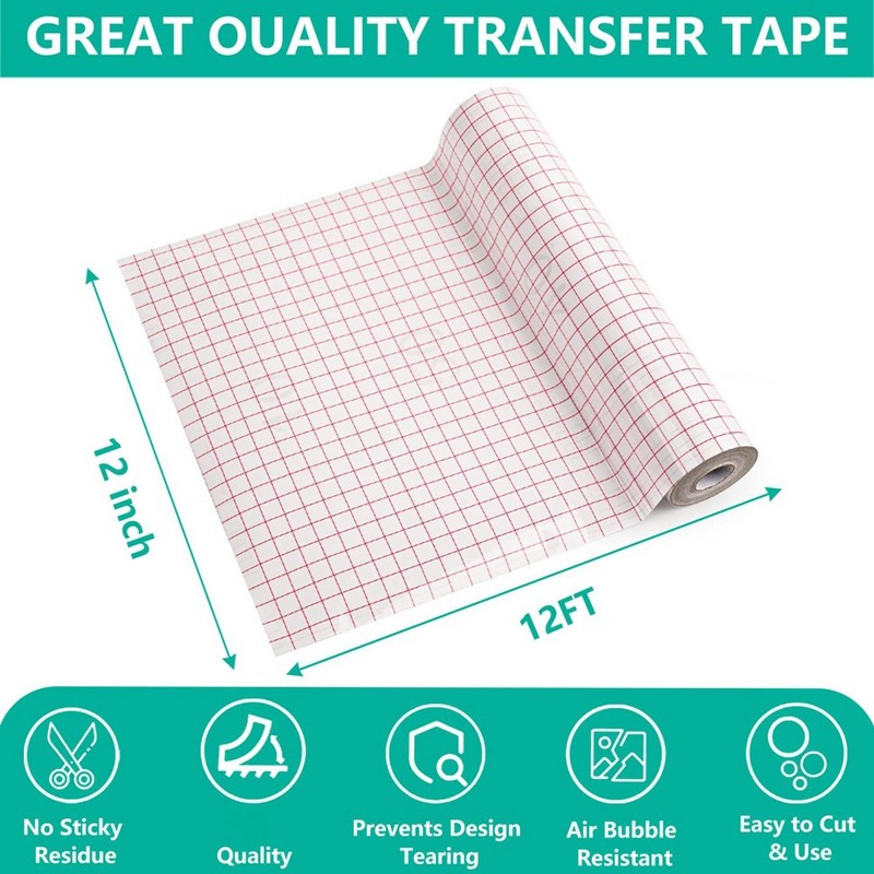 Băng giấy chuyển Vinyl trong suốt Lưới căn chỉnh cuộn màu đỏ trong suốt, Giấy chuyển cho Silhouette Cameo
