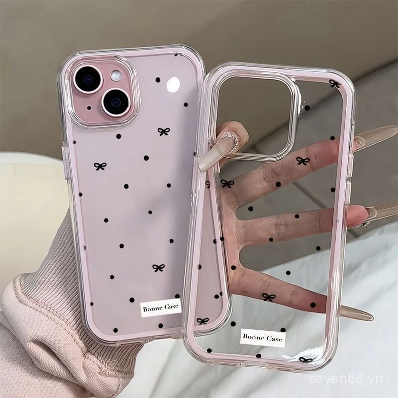 Ốp Điện Thoại Thích Hợp Cho iPhone 11 12 13 14 15 16 17 Pro max Plus Nơ Gió Lạnh Hai Trong Một Chống Sốc Chống Sốc Vỏ Bảo Vệ Bao Gồm Tất Cả MC4Q