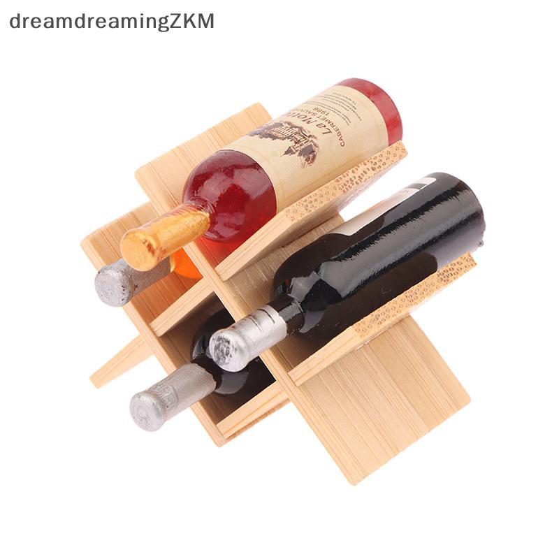 [dreamdreaming] Phụ kiện nhà búp bê Mô hình trưng bày chai rượu bằng gỗ thu nhỏ để trang trí nhà búp bê [zkm]