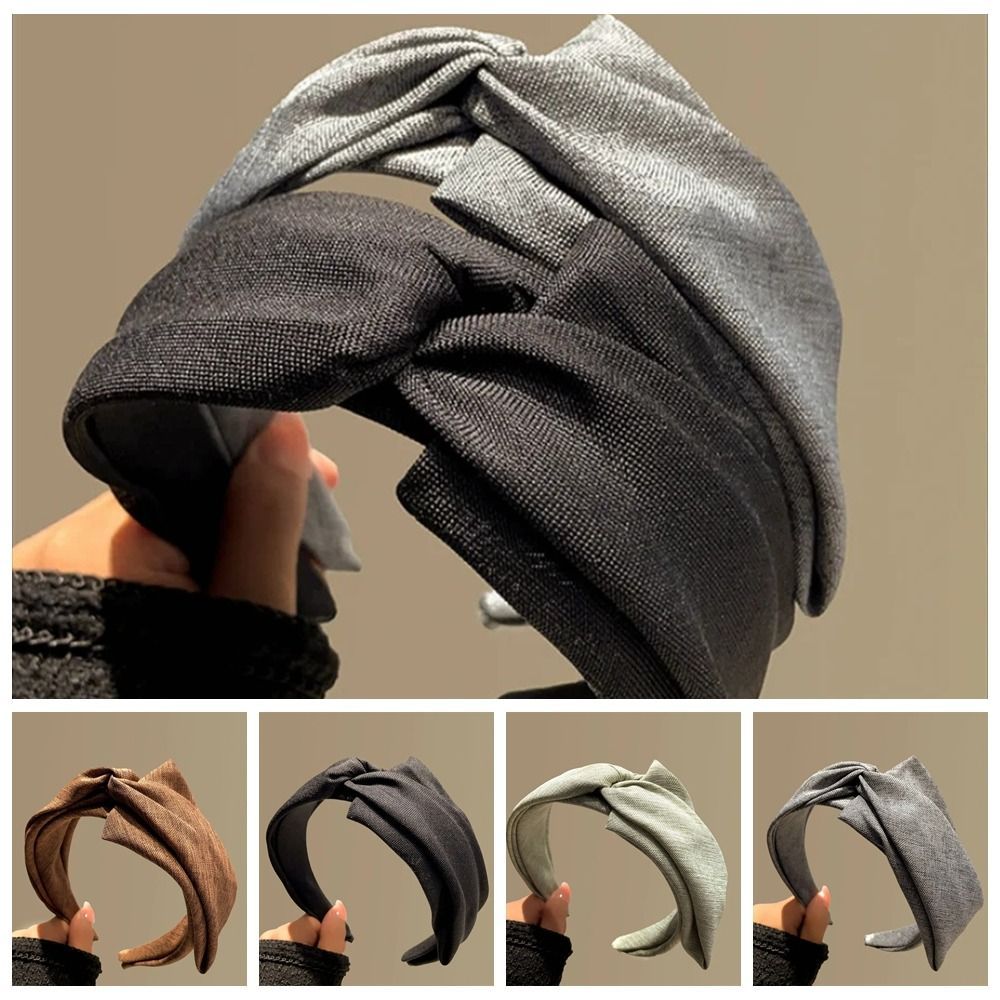 Băng đô cotton họa tiết TRACELIOIAN, Băng đô dệt kim cotton đan phong cách Hàn Quốc, Viền rộng thời trang kết cấu xù mềm mại Phụ kiện tóc nữ Sử dụng hàng ngày