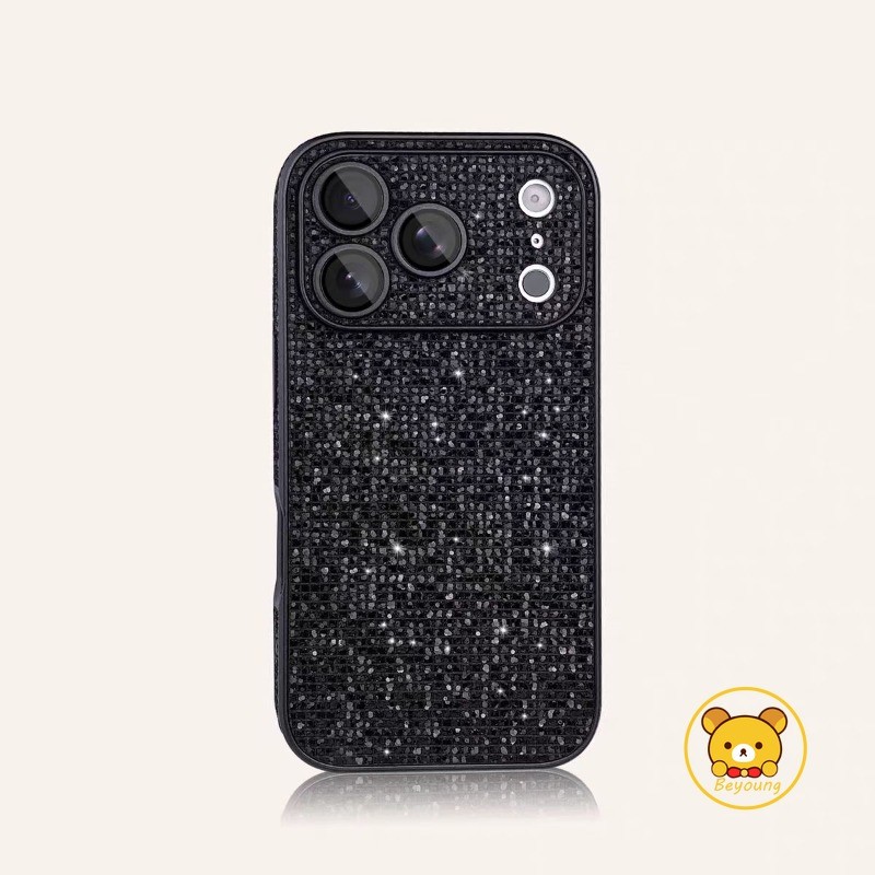 Ốp Điện Thoại Màu Đen Lấp Lánh Sang Trọng Cho OPPO Find X9 X8S X8 X7 X6 X5 X3 Pro F29 F23 F21 F21S F15 Pro 5G 4G Vỏ Bảo Vệ Camera Sáng Thời Trang Ốp Lưng Mềm Chống Sốc