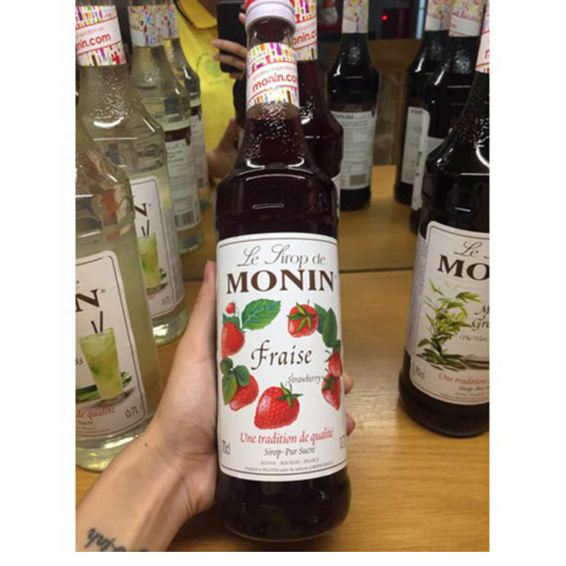 Siro Monin Dâu Tây Strawberry 70cl, Nguyên Liệu Pha Chế Chuyên Nghiệp, Syrup Nhập Khẩu Pháp