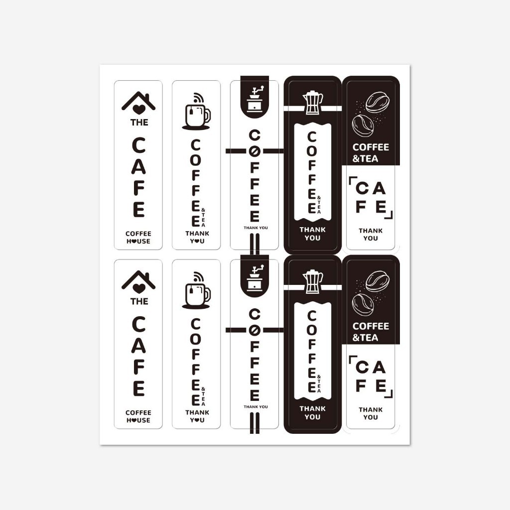 100 sticker TE62 dán cốc Cà phê 2x7cm – decal tem ly take away
