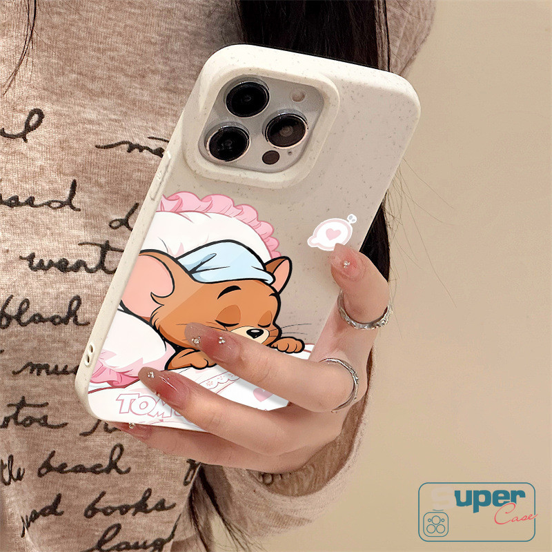 Ốp Lưng Tương Thích Cho IPhone 13 17 16 11 15 14 12 Pro Max Air XR X XS Max 16 8 14 15 6 6s Plus SE 2020 Hoạt Hình Thời Trang Dễ Thương Chuột Ngủ Mèo Bìa Mềm