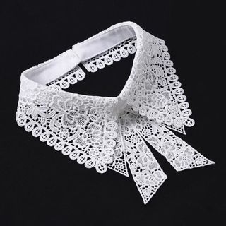 CLEARLINE Cổ Giả, Cổ Giả Trắng Đen Có Thể Tháo Rời, Đầm Cưới Ren Hoa Thời Trang Phụ Kiện Nữ Bé Gái