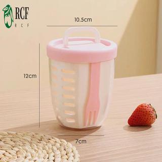 Cốc đựng trái cây có nĩa - Hộp đựng dã ngoại di động chống rò rỉ cho sinh viên văn phòng