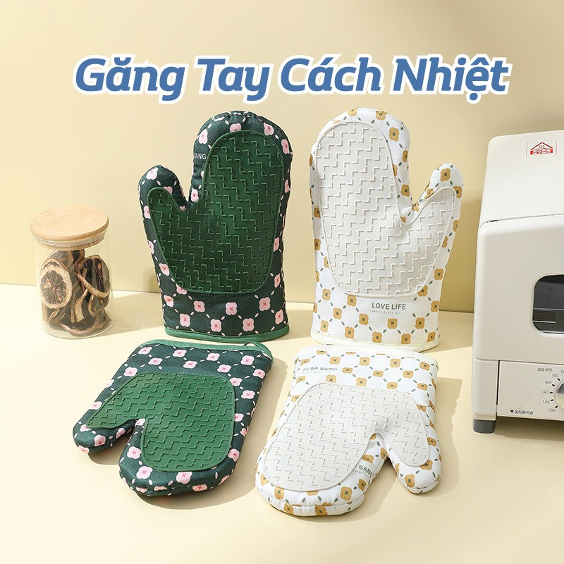 Găng Tay Cách Nhiệt Chống Bỏng Nhà Bếp, Găng Tay Lò Nướng Silicon Chịu Nhiệt Cao, Chống Trượt An Toàn Khi Nấu Ăn
