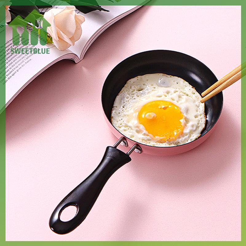 SWEET Chảo Chiên Mini Thép Không Gỉ Ngăn Dính Nồi Cảm Ứng Tròn Bữa Sáng Chiên Nhỏ Chảo Trứng Có Tay Cầm Dài Tiện Ích Nhà Bếp n