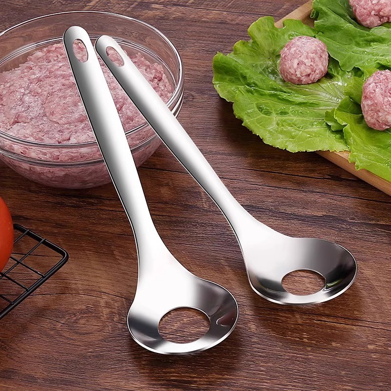 Thép không gỉ 304 Thịt Viên Bấm Thìa Hộ Gia Đình Thịt Viên Máy Làm Chiên Thịt Viên Khuôn Muỗng Dụng Cụ
