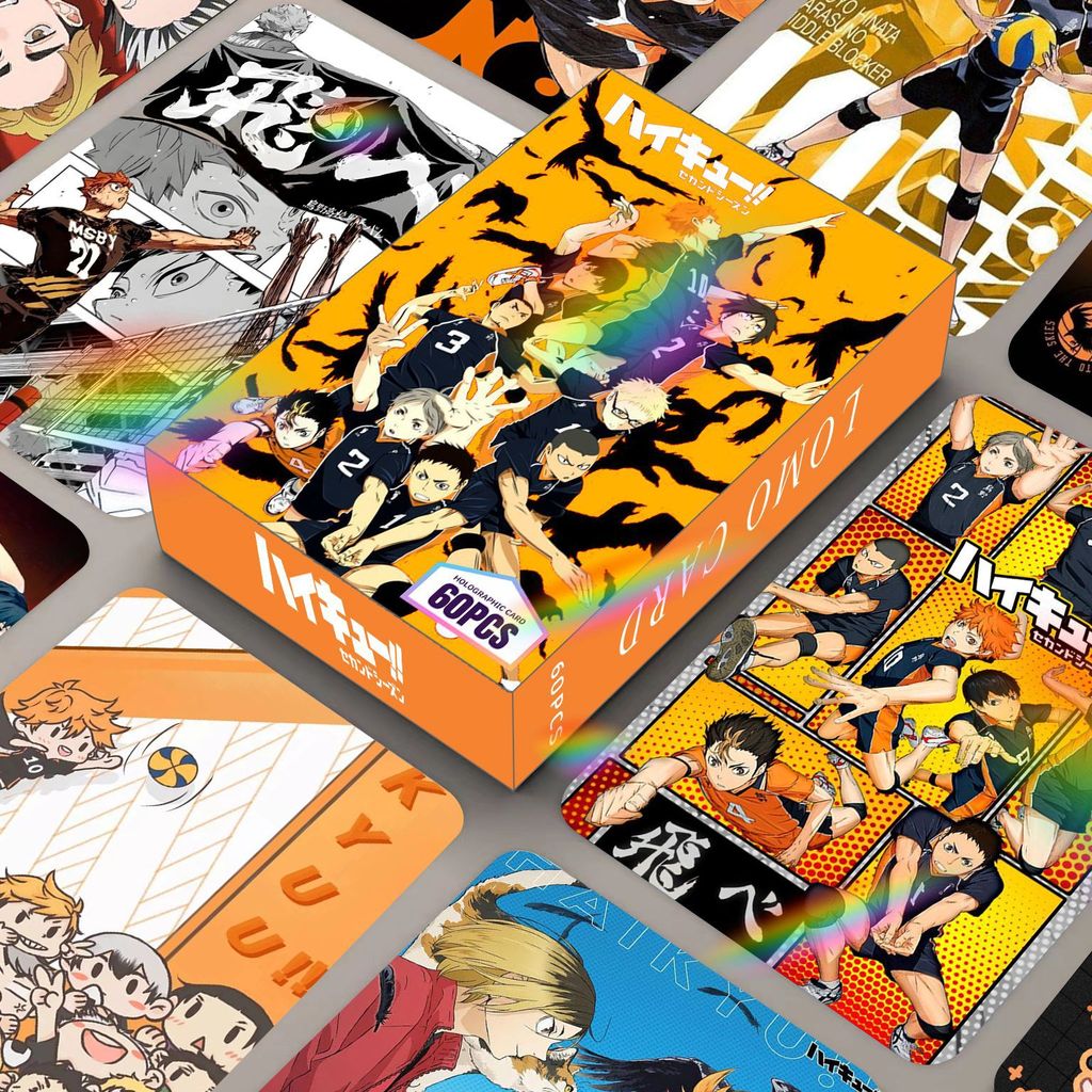 60 chiếc Manga Manhwa Animation Haikyuu!! Laser Hologram Lomo Cards Genshin Demon Slayer Photocards Kamado Tanjirou Nezuko Agatsuma Zenitsu Bưu thiếp ba chiều YM