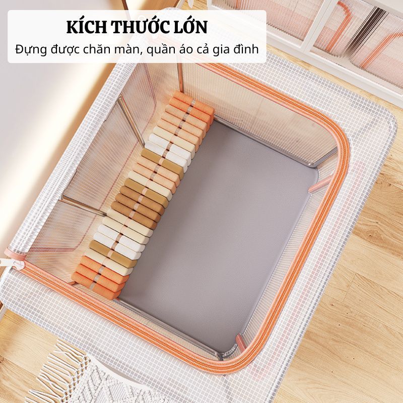 Hộp Đựng Quần Áo, Chăn Màn Khung Thép ENODA HOME, Túi Vải Gấp Gọn Lưu Trữ Quần Áo Dung Tích Lớn HV051